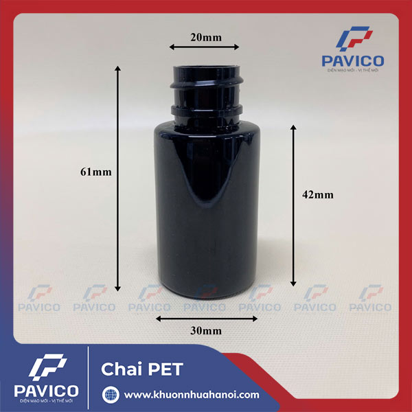 Chai PET den 20ml 20mm 6.5g 1