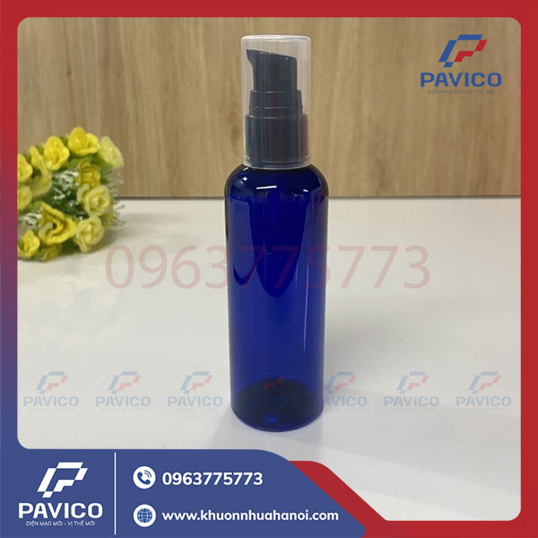 Chai PET xanh duong 100ml 20mm 13g nap phun suong Chai PET xanh duong 100ml 20mm 13g nap phun suong